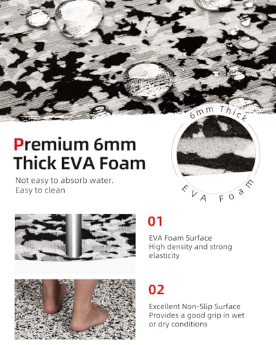 Abahub EVA Foam Boat Flooring Brushed Pattern Marine Decking Sheet | with Self-Adhesive Carpet for Motor boats Kayak Surfboard SUP RV Floor 96''x16''/47'' - color: Camo Black, size: 96''L x 16''W
