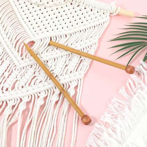 10 mm Bamboo Knitting Needle Straight Single Pointed 10 Inch Long Wooden Knitting Needles Wooden Sweater Thick Knitting Needles for Beginners, Sock, Scarf, Handmade DIY Knitting & Crochet Supplies - color: 10mm