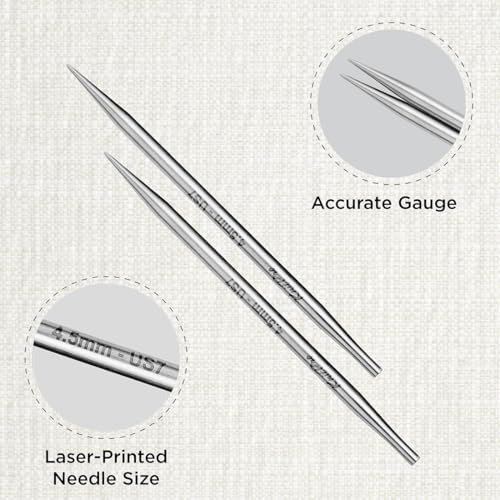 KnitPro Stelo Lace Interchangeable Tips 4" (10cm) | US Size 7 (4.5mm) - size: US Size 7 (4.5mm)