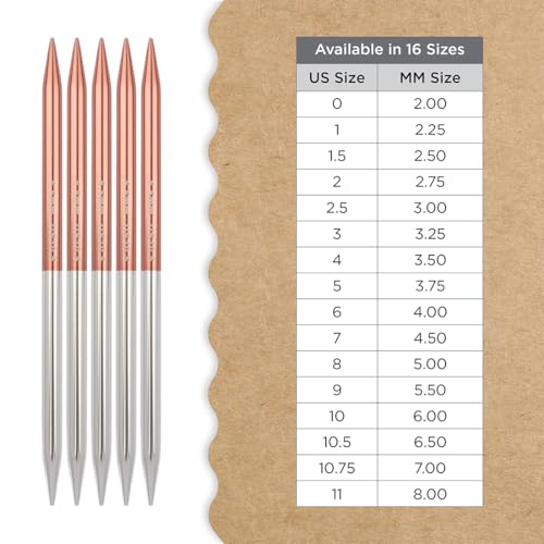 Knitter’s Pride Rosemist Double-Pointed Needles 8"" (20cm) – US Size 10.5 (6.5mm) - size: 6.50mm