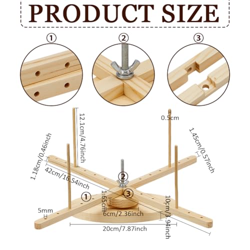 BENECREAT Portable Amish Style Yarn Swift Winder, Desktop Standing Needlecraft Finishing Tool with Oval Base for Wool, Yarn and Embroidery Thread - style: Oval Base