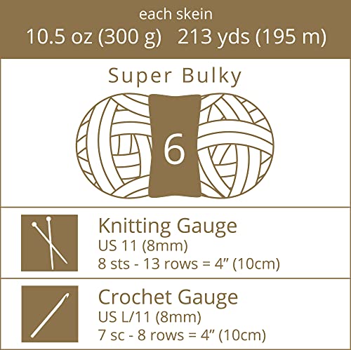 Crafted By Catherine Blanket Multi Yarn - 4 Pack (213 Yards Each Skein), Camouflage Multi, Gauge 6 Super Bulky - color: Camouflage Multi, size: 10.5 oz/ 4 Pack