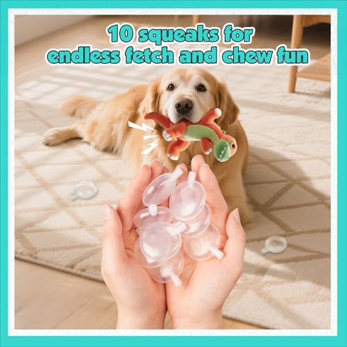 Squeakers for Dog Toys - 10pcs 40mm Replacement Dog Toy Squeakers | Loud, Clear Sound | Easy to Activate | Quick Rebound | Revives Favorite Toys | DIY Pet Toy Projects
