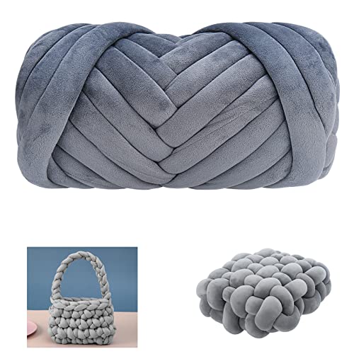 Moon Waves Chunky Yarn for Arm Knitting Crochet Making Blanket Pets House(Dark Grey) - color: Dark Grey