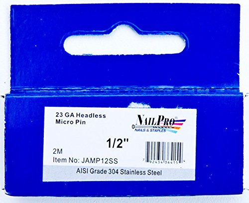 23 Ga x 1/2" Stainless Steel Headless Micro Pins, 2000 Count - size: 23 Gauge, 1/2"
