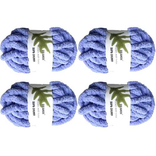 DDL&HEXI 4 Pack Chenille Chunky Yarn,Jumbo Yarn,4x8oz (226g) per Bag (Jacaranda) - color: Jacaranda