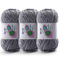 3 Skeins Soft Fluffy Velvet Yarn, Chenille Chunky Yarn for Hand Knitting and Crocheting DIY Craft, Amigurumi Crochet Yarn（3×196.8yds, 3×3.5oz） (Light Gray) - color: Light Gray