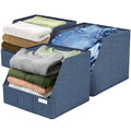 Open Front Trapezoid Closet Bins, Closet Storage Organizer for Shelves - color: Navy Blue