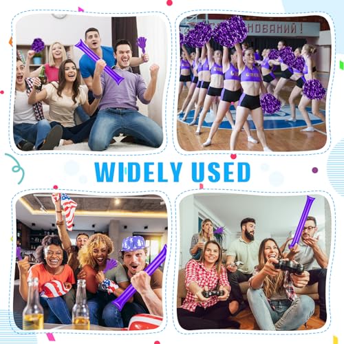 36 Pcs Cheerleading Pom Poms Thunder Sticks and Hand Clappers - color: purple