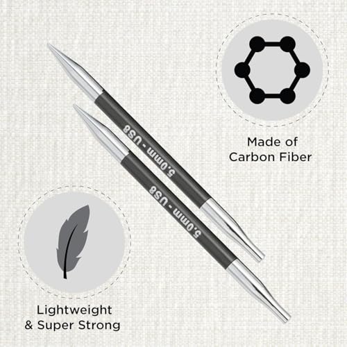 KnitPro Karbonz Interchangeable Circular Needle 5" (13cm) | US Size 8 (5mm) - size: US 8 (5mm)