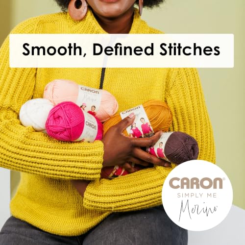 Caron Simply Me Merino Soft Yarn for Crocheting, Basil Heather, 3-Pack | #3 Light DK Yarn, 50% Merino Wool & 50% Acrylic, Soft Yarn for Crocheting, Knitting & DIY Crafts, 215yd, 100g/3.5oz per skein - color: Basil Heather