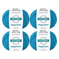 Estako Happy Cotton 60% Cotton Blend Yarn, Sport 2, Dark Turquoise, 4-Pack | soft, fine, 200 g, 720 yds, baby clothes, amigurumi, 2-3 mm hook, summer tops, hats, blankets - color: 4240 - Dark Turquoise, size: 4 Skeins