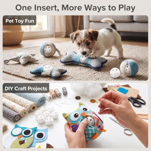 10 Pcs White Rattle Balls Inserts Rattle Box Repair Noise Maker Noise Maker Insert Rattle for Puppet Pet Rattles and Rings