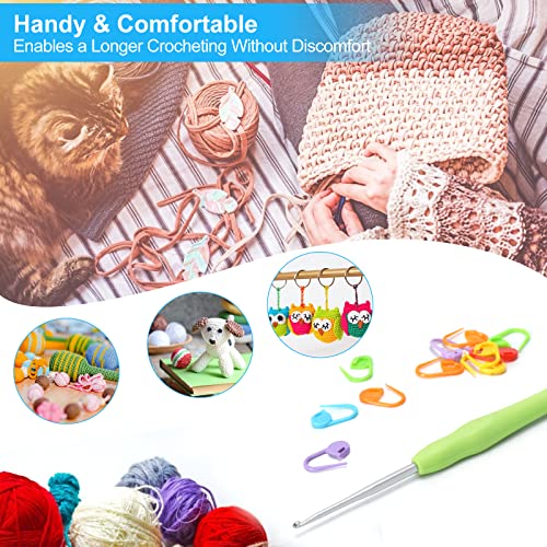 Vodiye Professional Extra Long 2mm Crochet Hooks Set, Ergonomic Handle, for Beginners & Experienced Lovers - size: 1pc - 2mm
