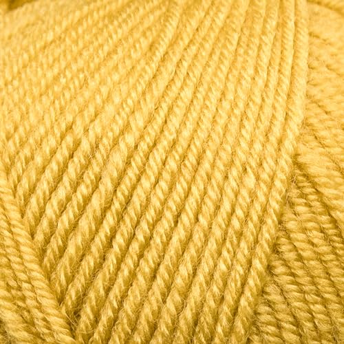 Estako Star-DK Soft Yarn for Crocheting, DK Weight 3, 4-Pack, Yellow | 75% acrylic 25% wool, 4 skeins, 400 g, 1224 yds, amigurumi, granny squares, socks, beanies, mittens, plush toys - color: 32191 - Yellow, size: Pack of Four