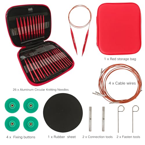 Aluminum Interchangeable Crochet Needles Circular Knitting Needles Set Weaving Yarn Knitting Tools Weave Accessories Kit
