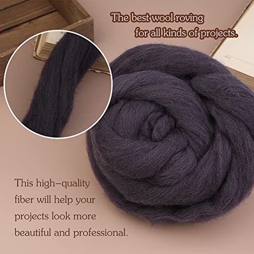 3.53oz Needle Felting Wool Roving Wool for Felting Wool Felting Supplies | Dark Brown Pure Wool Chunky Yarn Spinning Wool Roving for Needle Felting Wet Felting Diy Hand Spinning - color: dark brown