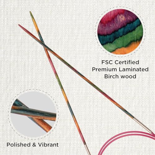 KNITPRO 100 cm x 2 mm Symfonie Fixed Circular Needles, Multi-Color - size: 2.00mm
