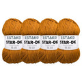 Estako Star-DK Soft Yarn for Crocheting, DK Weight 3, 4-Pack, Dark Yellow | 75% acrylic 25% wool, 4 skeins, 400 g, 1224 yds, amigurumi, granny squares, socks, beanies, mittens, plush toys - color: 32061 - Dark Yellow, size: Pack of Four