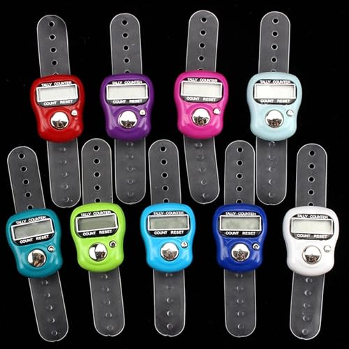 Light green Electronic Finger Counter, Portable Number Clicker Counter For Golf Adjustable Resettable Finger Tally Counter With Digital Display Counters Clickers For Knitting, Coaching Accessories