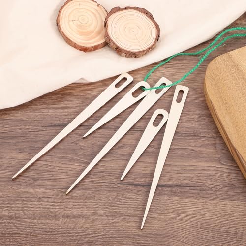 MECCANIXITY Weaving Needle, 15pcs Wooden Big Eye Knitting Needles Hand Loom Stick Tapestry Weaving Craft Tools for Sewing Making DIY Crafts