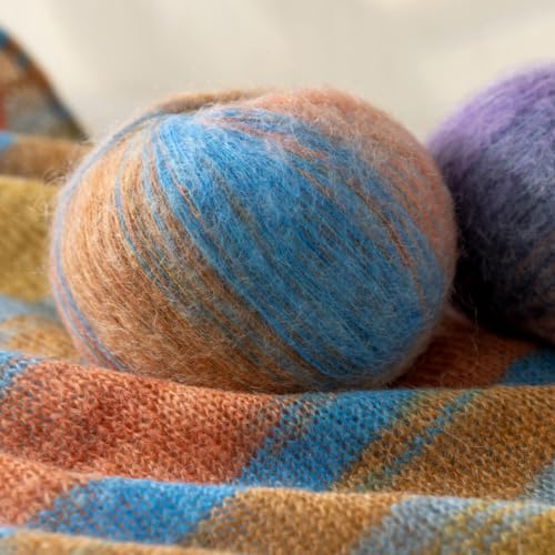 Susan's Family South African Mohair Variegated/1x50g/394Yds-Blossom Awake | Soft, Durable and Variegated,40% Goat Mohair 30% Wool 30% Nylon/Polyamide, 1x50g , 394Yds , for Knitting, Crochet and Crafts - color: 11#Blossom Awake