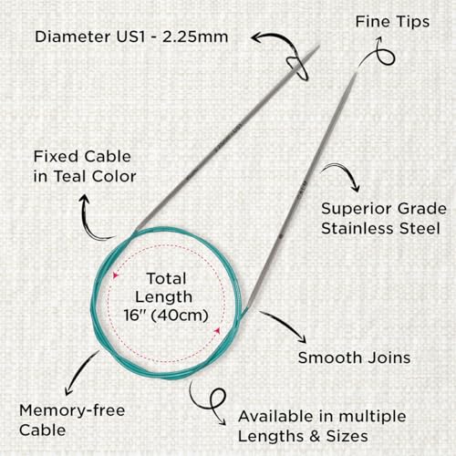 KnitPro The Mindful Collection Fixed Circular Needles 16" (40cm) | US Size 1 (2.25mm) - size: US 1 (2.25mm)