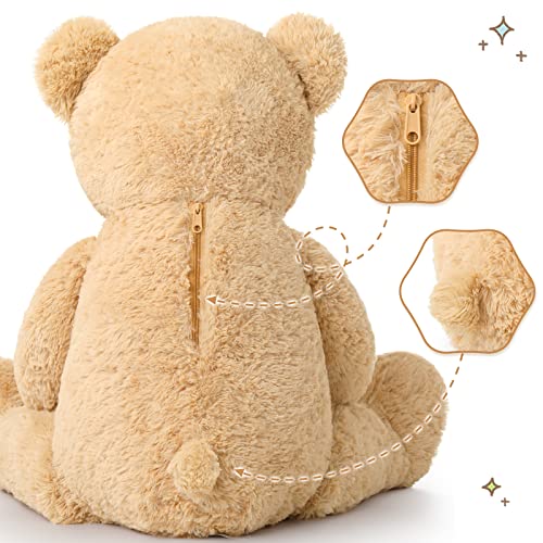 Tezituor Big Teddy Bear with Baby, 39 inch Large Mommy Teddy Bear with Baby, Giant Stuffed Bear for Kids, Girlfriend on Mother's Day, Valentine, Christmas, Baby Shower, Light Brown - color: Light Brown