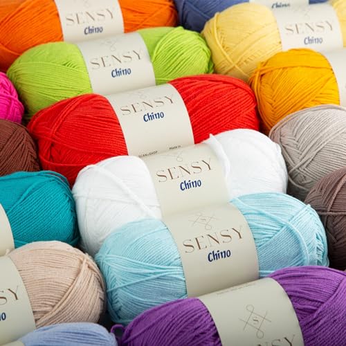 Sensy Chino Soft Cotton Yarn, Soft Baby Cotton Yarn, Amigurumi Yarn, 3.5 oz, 360 Yards, Gauge 2 Fine (Creamy) - color: Creamy, size: 1 Skein