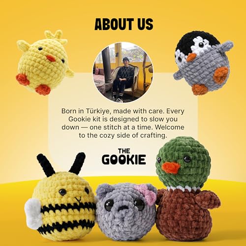 THE GOOKIE Crochet Kit for Beginners - All-in-One Amigurumi Kit with Yarn, Hook, Safety Eyes, Stuffing & Step-by-Step Tutorial for Adults & Teens (Avocado) - color: Avocado