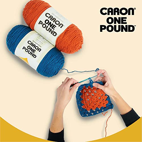 Caron One Pound Soft Yarn for Crocheting & Knitting, Midnight Blue, 2-Pack | #4 Worsted Medium, Soft 100% Acrylic Yarn for Crochet, Knitting, Blankets and Crafts, 812yds, 453.6g/16oz per skein - color: Midnight Blue, size: 2 Pack