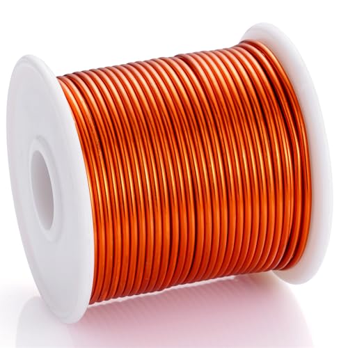 12 Gauge Orange Aluminum Craft Wire (105FT) - Anodized for Jewelry Making, Beading Floral, Plant Gardening, Sculpting & Modeling Craft Wire (Orange #12, 2mm) - color: Orange #12