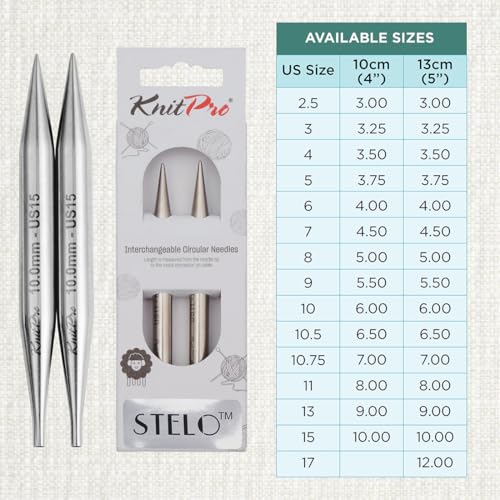 KnitPro Stelo Lace Interchangeable Tips 4" (10cm) | US Size 15 (10mm) - size: US Size 15 (10mm)