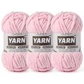 3 Pack Light Pink Fluffy Chunky Chenille Crochet Yarn, Baby Yarn for Crocheting Soft Blanket, Bulky Velvet Yarn (100g/54.8yds Each), Plush Amigurumi Yarn for Knitting Crafts, Scarves, Puzzle - color: 3 Light Pink