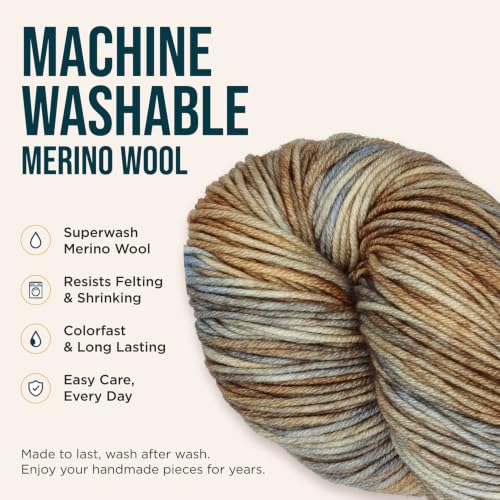 KnitPro Symfonie DK Weight Merino Wool Yarn 240yds, 100g, Blue Dune | 100% Extrafine Merino, Hand Dyed, OEKO-TEX Certified, Superwash, Colorfast, #3 Yarn Skein for Knitting & Crochet - color: Blue Dune
