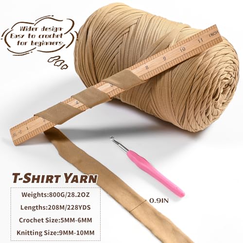 800g T-Shirt Crochet Yarn for Crocheting Crafts/Bags/Basket/Coaster,Hand Knitting Tshirt Yarn for Crochet,228yds T Shirt Yarns with High Elastic Thick Yarns Polyester Fabric（Dark Gray） - color: Dark Gray