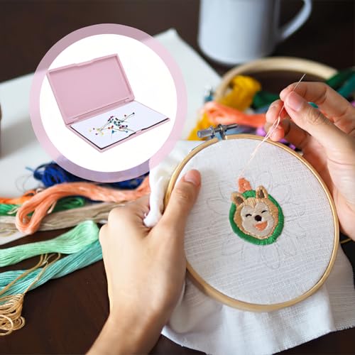 Joyzan Magnetic Needle Storage Case, Portable DIY Sewing Stitching Pin Box | Knitting Organizer Rectangle Manual Slim Line Keeper Cross Stitch Container Tool Holder for Needlework Embroidery Art Craft