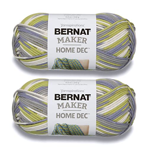Bernat Maker Home Dec Lilac Fence Varg Yarn - 2 Pack of 250g/8.8oz - Cotton - 5 Bulky - 317 Yards - Knitting, Crochet, Crafts & Amigurumi - color: Lilac Fence Varigates, size: 2 Pack