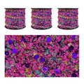 Artisanal Yarn Collection Multifiber Fancy Yarn with Purple Sequins for Knitting Crocheting Crafts DIY, Set of 3 Rolls (Fuchsia with Purple Sequins) - color: Fuchsia with Purple Sequins