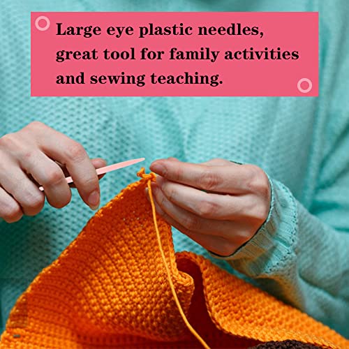 Lunarm Plastic Needles 50pcs Yarn Needles Plastic Large Eye 5.91inch/15cm | Embroidery Sewing Needles Easy Thread, Fine Motor Skills, Yarn Craft DIY Sewing, Handmade Weaving Crocheting Knitting - size: 5.91 inches