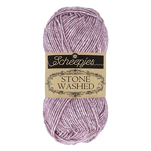 Scheepjes Stone Washed Yarn, Cotton-Acrylic Blend, Deep Amethyst 811, 50g - color: 811 Deep Amethyst