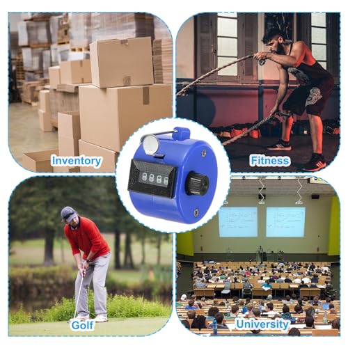 PATIKIL Clicker Counter, Handheld Tally Counter Mechanical Click Pitch Counter for Coaching Knitting, Golf, Lap, Fishing - color: Blue