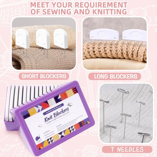 Uotey 130Pcs Knit Blocking Pins Kit for Blocking Knitting Crochet