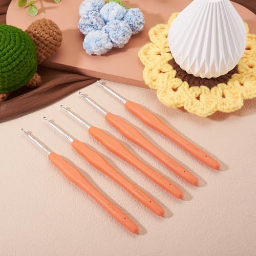 10 pcs Aluminum Crochet Hooks Knitting Needles Pin 2.5mm Random Color Smooth Silicone Handle Crochet Hook Craft Yarn for Beginners Handmade DIY Knitting Scarves Sweater Hat Clothing Accessories - color: Pin 2.5mm