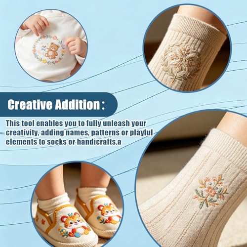 2PCS Easy Sock Aids Hooping Station Replacement for Embroidery Machine 1*Adults and 1*Kids - style: 2PC *Silver