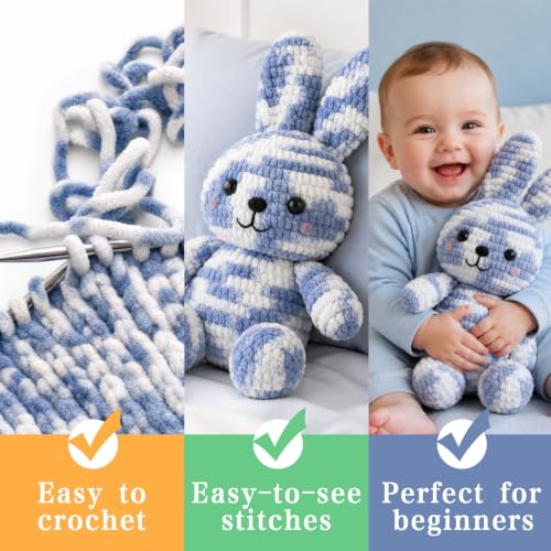 #6 Super Bulky Blanket Yarn for Crocheting - Chunky Chenille Yarn | 1 Skeins(Each 7.05oz/200g, 142yds/130m), Soft Plush Thick Yarn for Knitting Crocheting Quick Blankets Amigurumi Projects - color: Sunlight