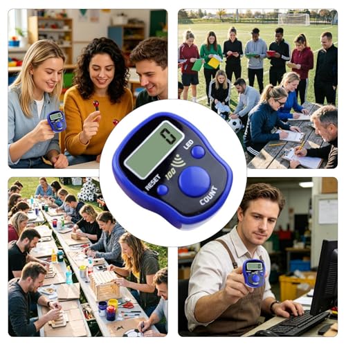 Hand Counter Clicker LED Digital Display Handheld | Finger Counter Clicker for Golf, Goods Counting, Running Laps, Knitting Rows, Participants, Game Scores, Coaching - color: Blue