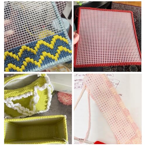 10 PCS Clear Mesh Canvas Sheets for Embroidery Making, Cross Stitch Plastic Aida Mesh Screen for Crafts DIY Crochet Projects - color: 10 PCS - Standard