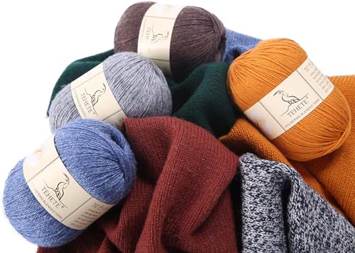 Merino Wool Yarn for Knitting 3-Ply Soft Lightweight 150g Crochet Yarn (White Grey) - color: White Grey, size: 3 Balls Pack
