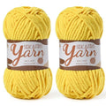 2 Pack Fluffy Velvet Yarn for Crocheting，Baby Blanket Yarn for Crocheting Soft，100g(131yds) Amigurumi Yarns，Plush Chenille Crochet Yarns，Puzzle Yarn for Crochet Weaving Craft(2 Golden Yellow) - color: 2 Golden Yellow